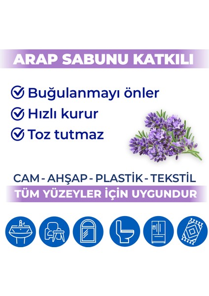 Pratik Yüzey Temizlik Havlusu Arap Sabunu Katkılı Lavanta 96x12 (1152 Yaprak)