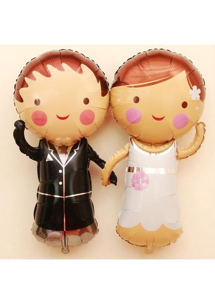 40 x 19 cm Gelin Damat Çift Ufak Balon Seti MM31