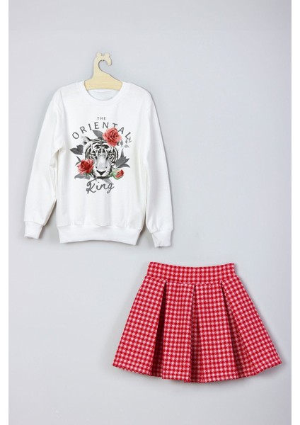 Yeni Sezon Trend Baskılı Etek Sweat Takım