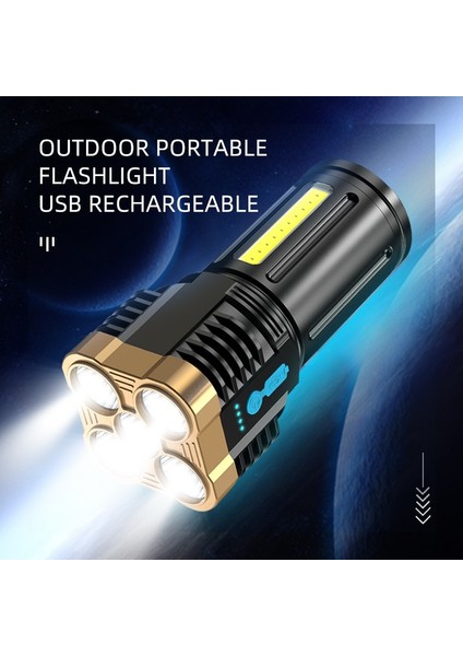 Taşınabilir USB Şarj Edilebilir LED El Feneri Ultra Parlak 4 Modlu Işık LED Taktik El Feneri Su Geçirmez Açık Kamp Çalışma Işığı (Yurt Dışından) fırsatları