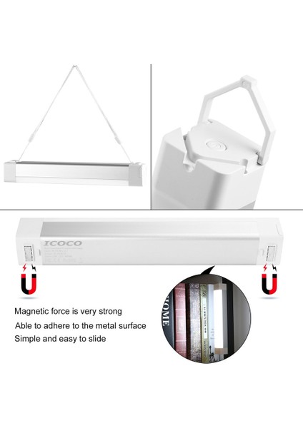Icoco Taşınabilir Göze Çarpan Olmayan Mıknatıslı Işık Ayarlanabilir Çok Fonksiyonlu LED Lamba-Beyaz (Yurt Dışından) indirimleri
