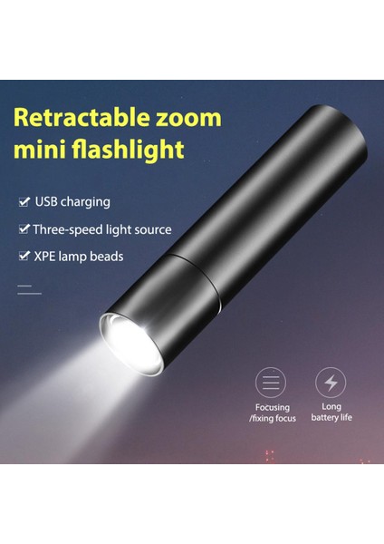 Build Creek ile Süper Parlak Mini Işık 3 Modlu USB Şarj Edilebilir Mini El Feneri (Yurt Dışından)