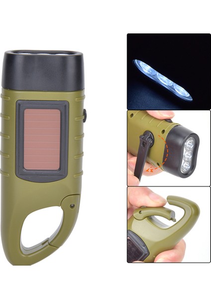 El Krank El Feneri Güneş Karabina Torch Şarj Edilebilir LED Dinamo Taşınabilir Su Geçirmez Kamp Açık Tırmanma Için (Yurt Dışından) fiyatları