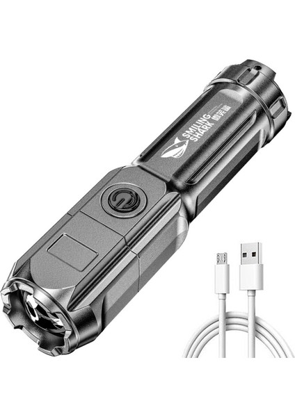 El Feneri 3 Modu Şarj Edilebilir Torch Ultra Parlak Xpe Isı Dağılımı Plastik Muhafaza Ev Için Taşınabilir Taktik El Feneri (Yurt Dışından) fiyatları