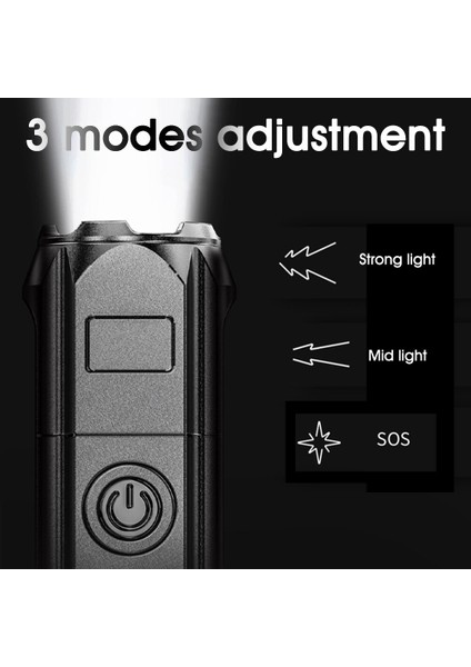 El Feneri 3 Modu Şarj Edilebilir Torch Ultra Parlak Xpe Isı Dağılımı Plastik Muhafaza Ev Için Taşınabilir Taktik El Feneri (Yurt Dışından) fırsatları