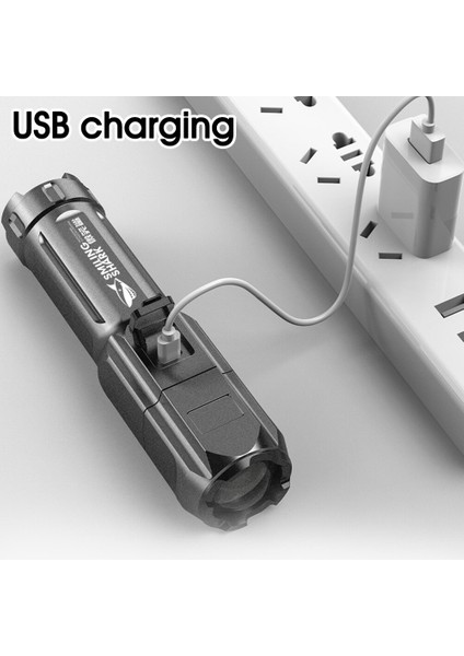 El Feneri 3 Modu Şarj Edilebilir Torch Ultra Parlak Xpe Isı Dağılımı Plastik Muhafaza Ev Için Taşınabilir Taktik El Feneri (Yurt Dışından) indirimleri