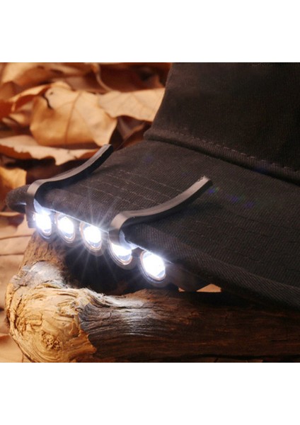 LED Kapak Şapka Ağız Klipsli Lamba Kafa Işık Far Far Kamp Yürüyüş Şapkası - Siyah (Yurt Dışından) modelleri