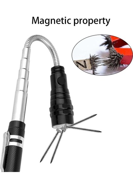 Yeni Teleskopik Esnek 3 LED Torch El Feneri Manyetik Toplama Aracı Lamba Işığı - Siyah (Yurt Dışından) modelleri