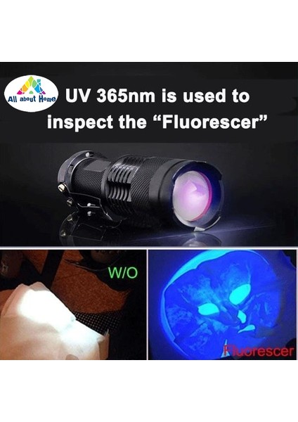 395NM LED Uv El Feneri Torch Işık Ultra Violet Işık Blacklight Uv Lambası Marker Checker Algılama Için (Yurt Dışından)