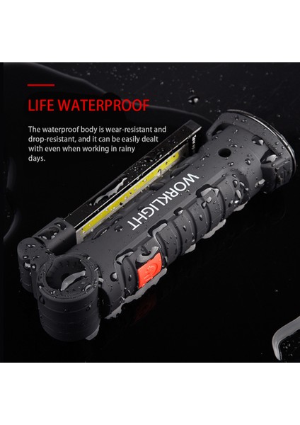 Cob LED Taktik El Feneri USB Şarj Edilebilir Torch Su Geçirmez Çalışma Işığı Manyetik Lanterna Gece Aydınlatma Için Asılı Lamba (Yurt Dışından) modelleri