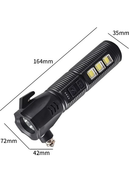 Cob LED El Feneri Torch Cob Flaş Işığı Acil Araç Emniyet Çekiç Kamp Için Çalışma Işığı (Yurt Dışından)