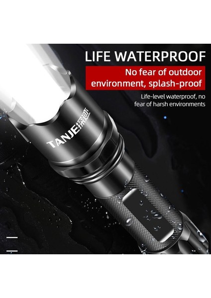 Süper Parlak LED El Feneri Güçlü Işık El Feneri Açık Kamp Yürüyüş Için Taşınabilir USB Şarj Edilebilir Işık (Yurt Dışından) modelleri