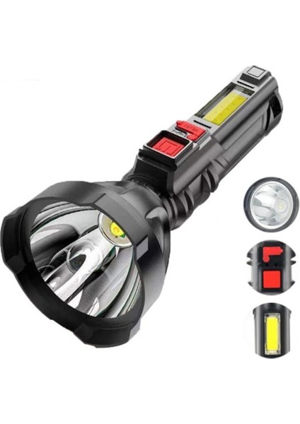 Güçlü Işık El Feneri Cob Yan Işık Çok Fonksiyonlu LED Taşınabilir Ev USB Şarj Edilebilir El Feneri Rengi (Yurt Dışından) fiyatları