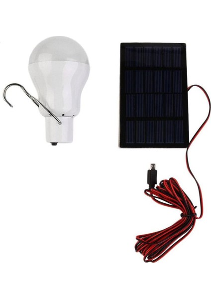 Taşınabilir Güneş Enerjisi LED Ampul Lamba Dış Aydınlatma Kamp Çadırı Balıkçılık Işığı-Beyaz (Yurt Dışından)