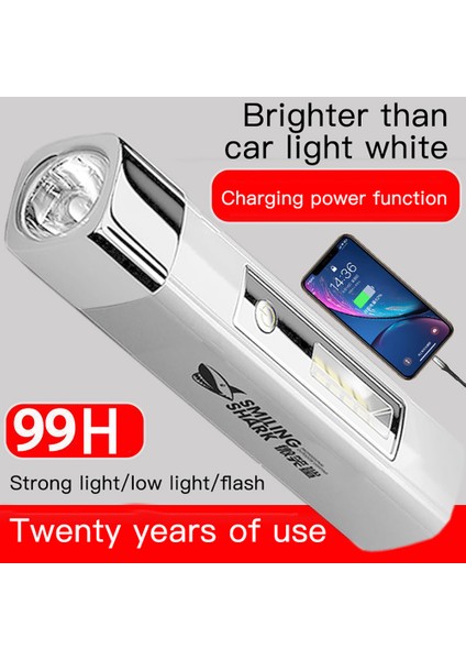 Slway Smile Köpekbalığı Mini Parlama El Feneri Işıklandırmalı Yan Işık Taşınabilir Kompakt Yürüyüş Günlük Taşıma Şarj Edilebilir El Feneri [hazır Stok] (Yurt Dışından) fiyatları