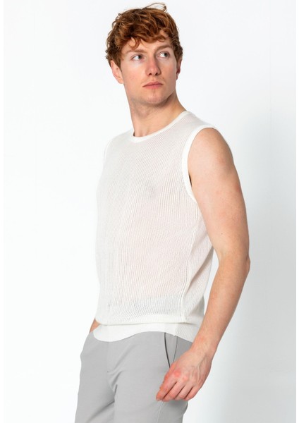 Erkek Fit Extra Rahat Delikli Bisiklet Yaka Kolsuz T-Shirt modelleri