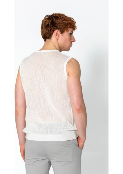 Erkek Fit Extra Rahat Delikli Bisiklet Yaka Kolsuz T-Shirt indirimleri