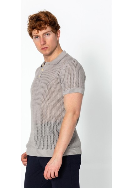Erkek Fit Polo Yaka Extra Rahat Düğmeli Örme T-Shirt modelleri