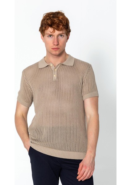 Erkek Fit Polo Yaka Extra Rahat Düğmeli Örme T-Shirt fiyatları