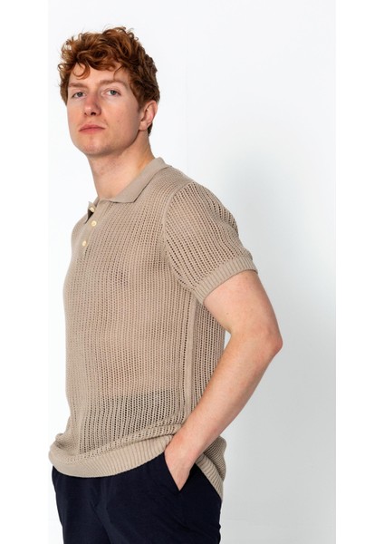 Erkek Fit Polo Yaka Extra Rahat Düğmeli Örme T-Shirt modelleri