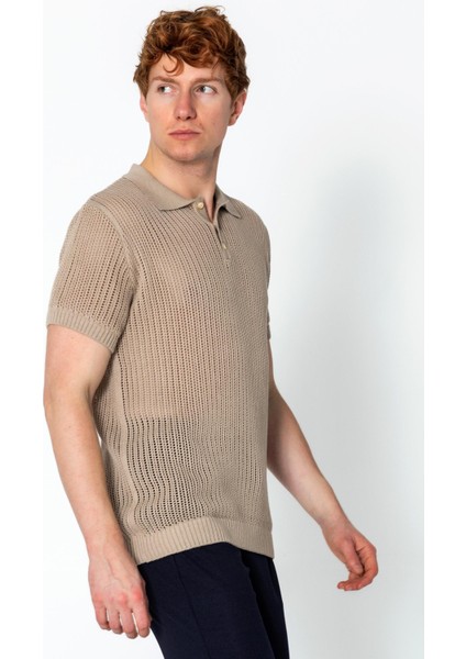 Erkek Fit Polo Yaka Extra Rahat Düğmeli Örme T-Shirt fırsatları