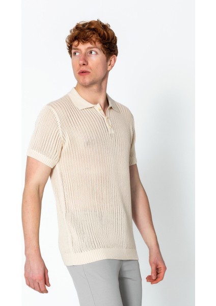 Erkek Fit Polo Yaka Extra Rahat Düğmeli Örme T-Shirt fırsatları