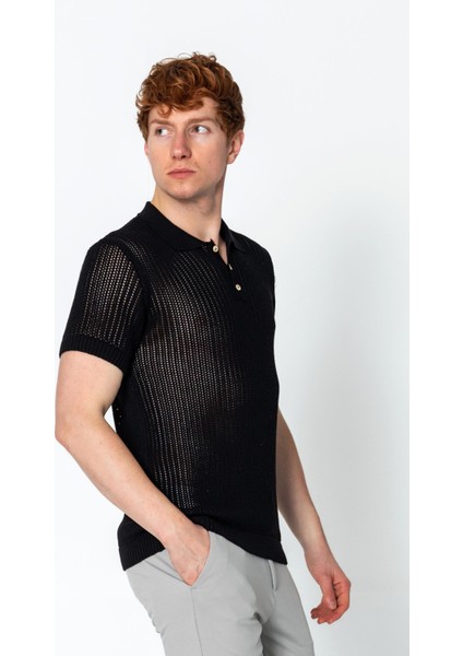 Erkek Fit Polo Yaka Extra Rahat Düğmeli Örme T-Shirt fırsatları