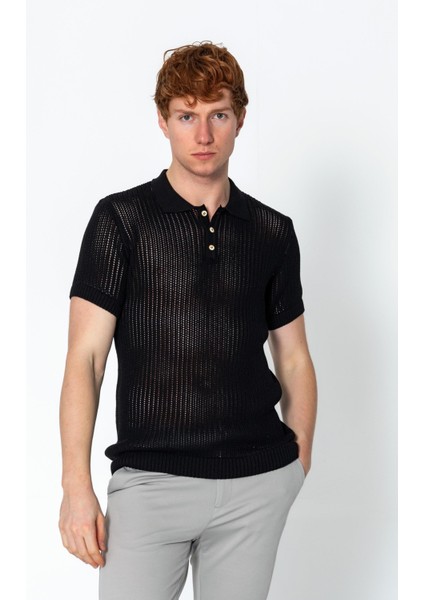 Erkek Fit Polo Yaka Extra Rahat Düğmeli Örme T-Shirt fiyatları
