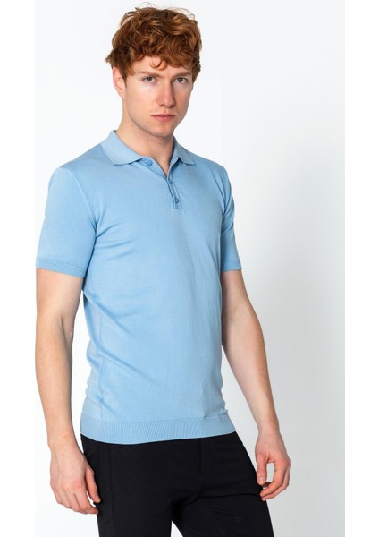 Erkek Fit Altı Kolları Lastikli Polo Yaka Düğmeli T-Shirt fırsatları