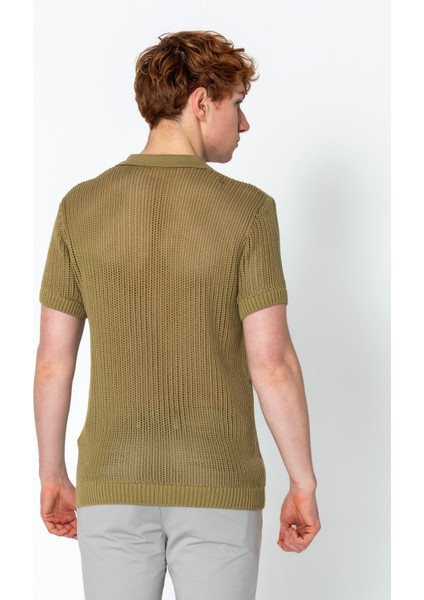 Erkek Fit Polo Yaka Extra Rahat Düğmeli Örme T-Shirt indirimleri