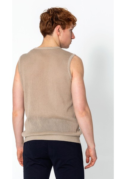 Erkek Fit Extra Rahat Delikli Bisiklet Yaka Kolsuz T-Shirt indirimleri