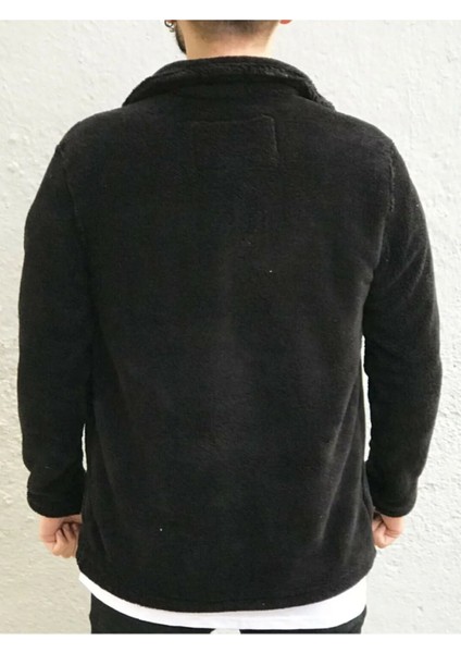 Unisex Welsoft Cep Detaylı Düğmeli Kalın Pelüş Ceket fiyatları