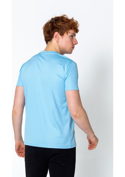 Erkek Fit Rahat Naylon V Yaka Seyahatlik T-Shirt fırsatları