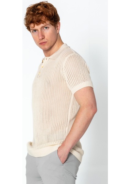 Erkek Fit Polo Yaka Extra Rahat Düğmeli Örme T-Shirt modelleri