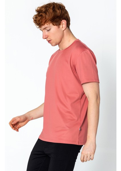 Erkek Fit Rahat Naylon Bisiklet Yaka Seyahatlik T-Shirt