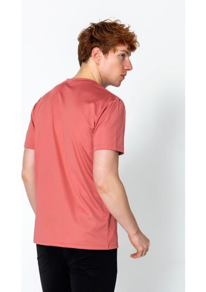 Erkek Fit Rahat Naylon Bisiklet Yaka Seyahatlik T-Shirt