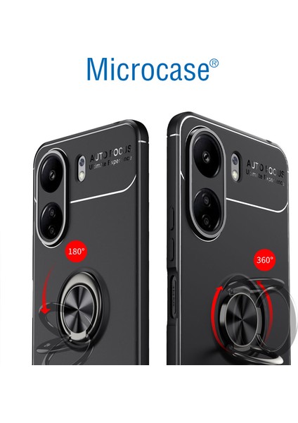 Xiaomi Redmi 13C 4g / Poco C65 Focus Serisi Yüzük Standlı Silikon Kılıf- Siyah AL3363 fiyatları