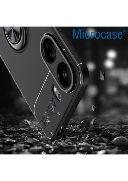Xiaomi Redmi 13C 4g / Poco C65 Focus Serisi Yüzük Standlı Silikon Kılıf- Siyah AL3363 fırsatları