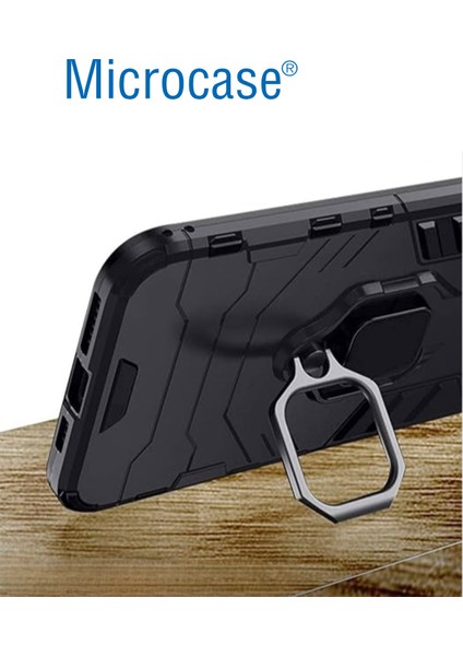Xiaomi Redmi 13C 4g / Poco C65 Batman Serisi Yüzük Standlı Armor Kılıf - Siyah AL3349 modelleri