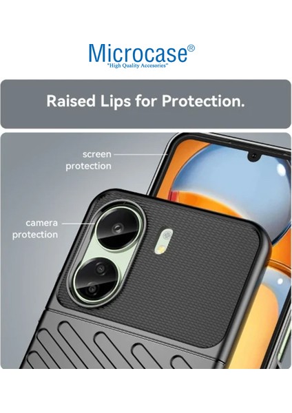 Xiaomi Redmi 13C 4g Thunder Serisi Darbeye Dayanıklı Silikon Kılıf - Siyah AL3421 modelleri