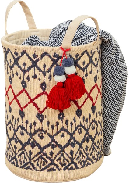 Kilim Yuvarlak Sepet - Düzenleyici - Organizer 37X30 cm modelleri