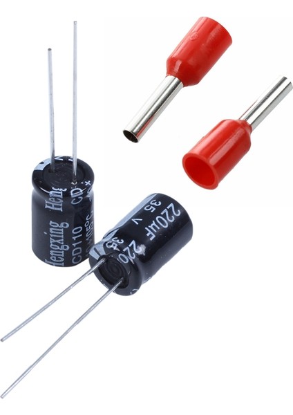 Bradoo- 30 Adet 105°C Radyal Elektrolitik Kondansatörler Siyah, 10 Adet 220UF 35V 8X12MM ve 20 Adet 1000UF 25V 10X17MM (Yurt Dışından)