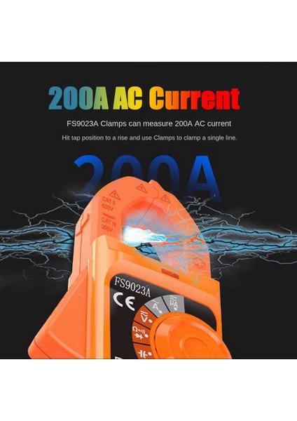 Oypfxmı Huajıayı FS9023A Dijital Multimetre Pens Metre True Rms 6000 Sayımlar Profesyonel Ölçüm Test Cihazları Dijital Ampermetre 200A (Yurt Dışından)