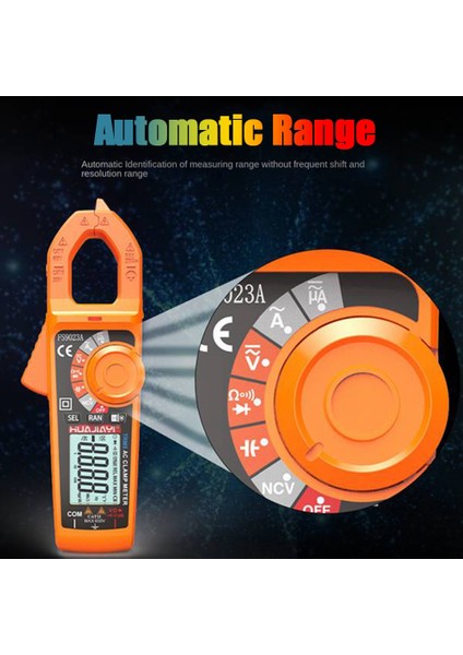 Oypfxmı Huajıayı FS9023A Dijital Multimetre Pens Metre True Rms 6000 Sayımlar Profesyonel Ölçüm Test Cihazları Dijital Ampermetre 200A (Yurt Dışından)