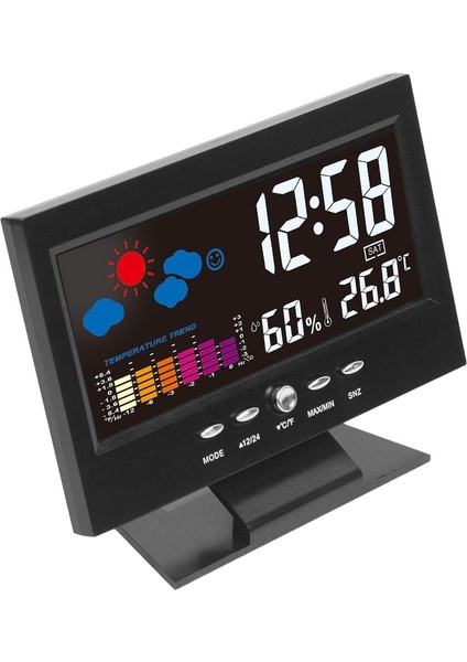 Ha Elektronik Dijital Sıcaklık Nem Monitörü Saat Hava Durumu Saati-Siyah (Yurt Dışından)
