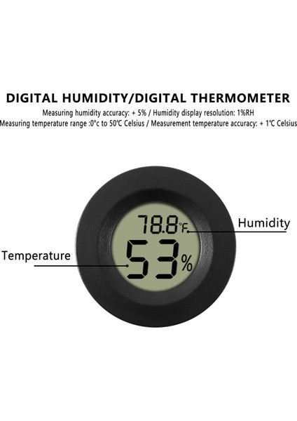 5'li Paket Higrometre Dijital LCD Monitör Nem Ölçer Ölçer (Yurt Dışından)