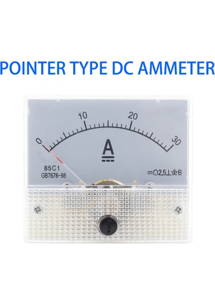 1 Adet Dc Voltmetre Işaretçi Kafası 85C1-DC 30A Beyaz Abs Analog Ampermetre Panel Metre (Yurt Dışından)