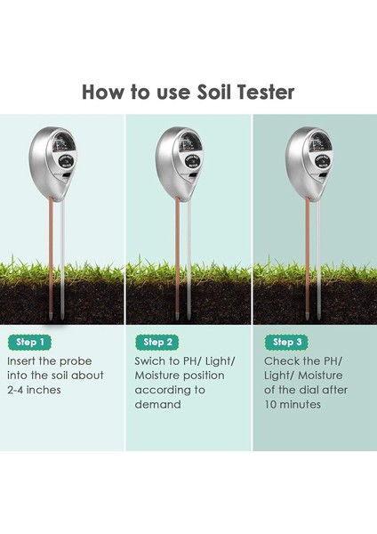 2pc Ph Ölçer, Higrometre 3'ü 1 Arada Test Cihazı, Nem, Işık ve Ph Testi, Test Kiti, Ev/bahçe/çiftlik Için Uygun (Yurt Dışından)