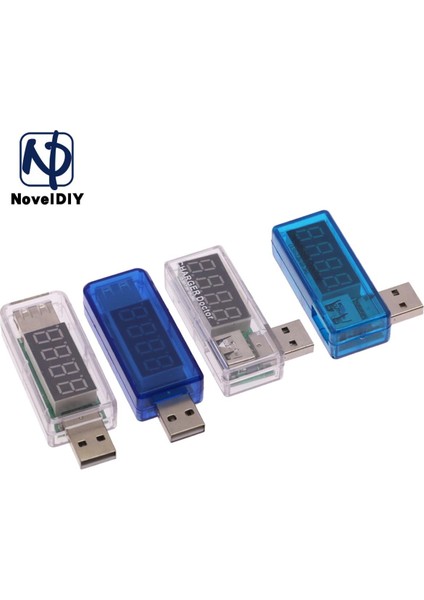 Dijital USB Mobil Güç Şarj Akımı Gerilim Test Cihazı Metre Mini USB Şarj Cihazı Doktor Voltmetre Ampermetre Dönüş Şeffaf Mavi (Yurt Dışından)