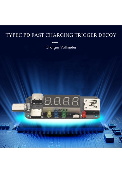 Pd Şarj Cihazı Için USB Şarj Tetikleyici Şarj Cihazı Voltmetre Ampermetre Tip-C (Yurt Dışından)